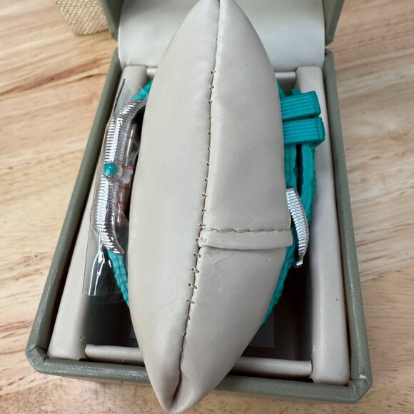 Judith Ripka Womens Watch With Mother-Of-Pearl Face Turquoise Silicone Band NIB - Picture 10 of 16